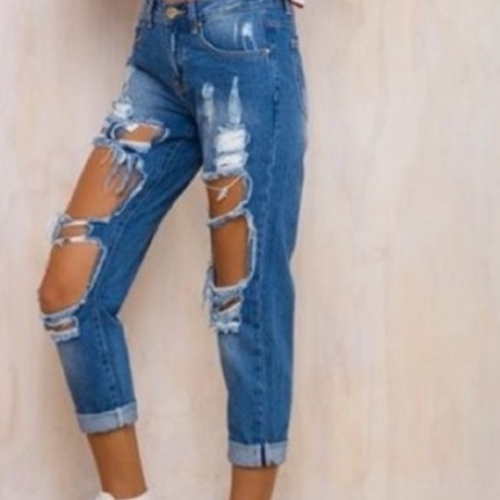 Princess Polly‎ Distressed Abbi Jeans Cropped Jeans